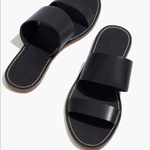 Madewell double strap boho casual minimalist black sandals